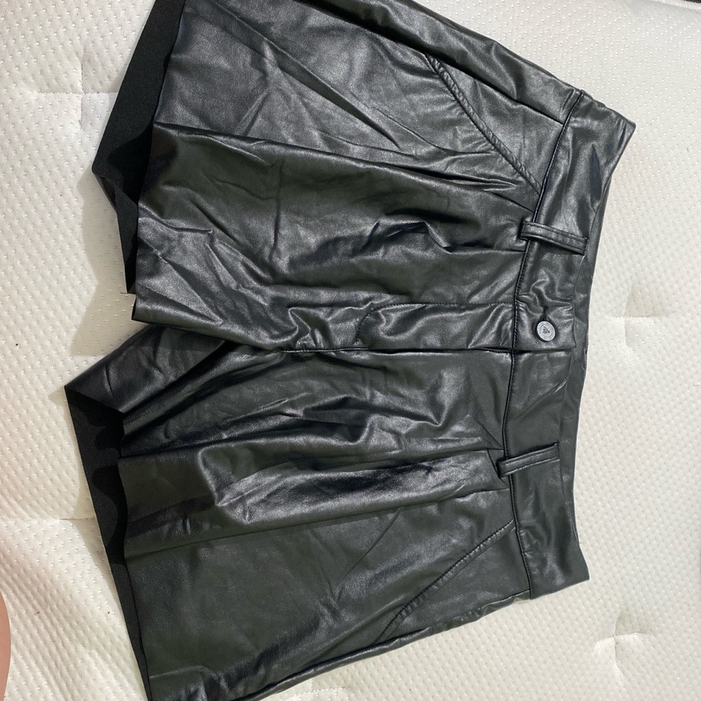 Black Leather Women's Shorts